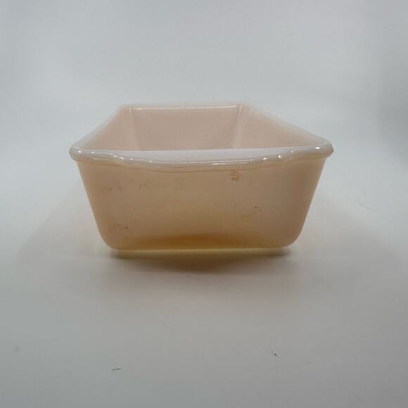 Vintage Fire King 3 Pcs-Bread Loaf Pan/Cake Pan/Split Platter Dish Peach White - Picture 10 of 16